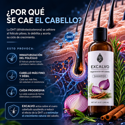 Excalvo Shampoo Clínico para el Crecimiento del Cabello