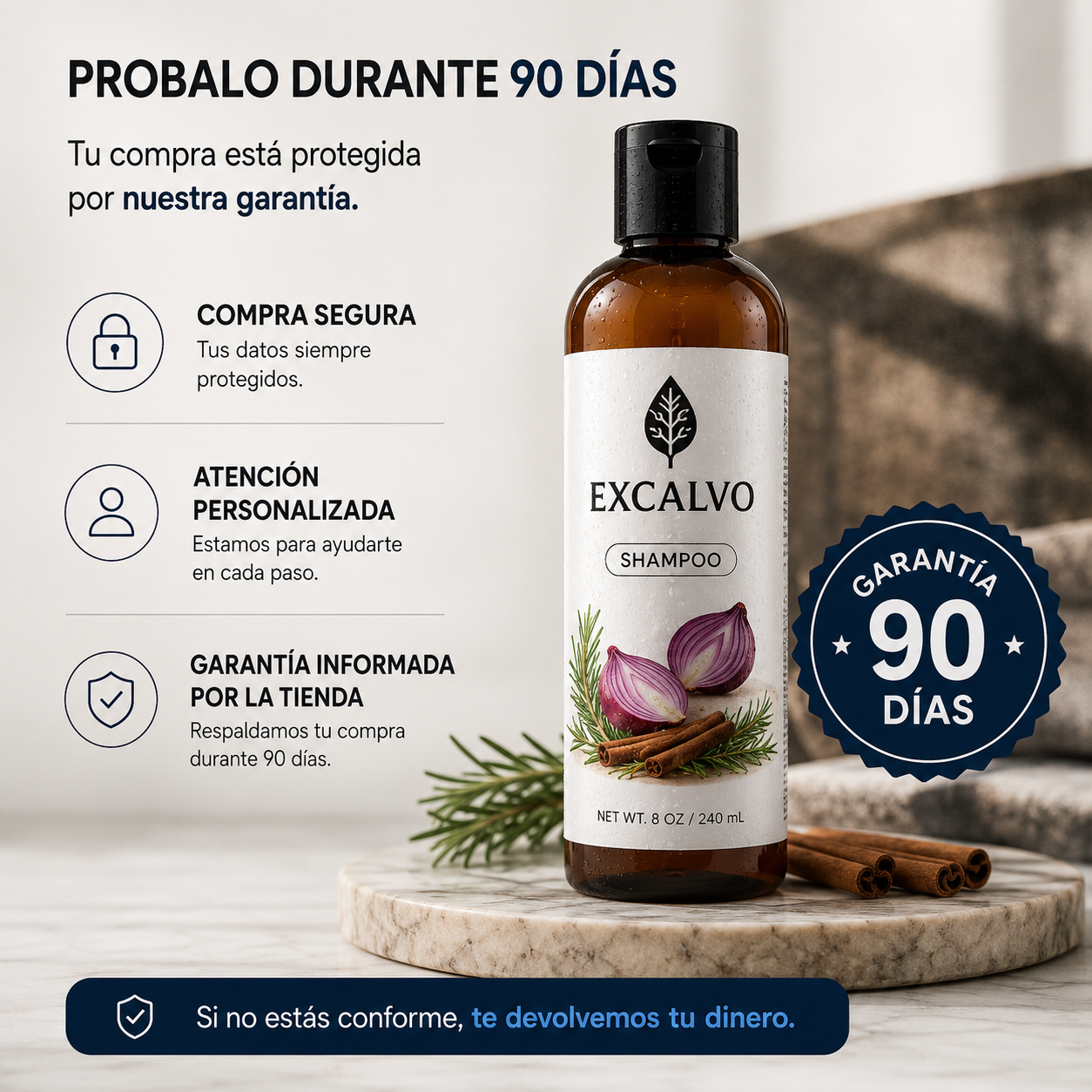 Excalvo Shampoo Clínico para el Crecimiento del Cabello