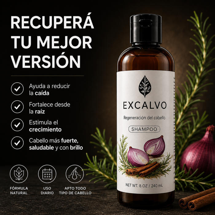 Excalvo Shampoo Clínico para el Crecimiento del Cabello